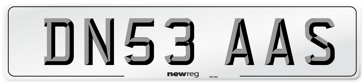 DN53 AAS Number Plate from New Reg